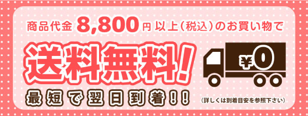 商品代金8,000円以上のお買い物で送料無料